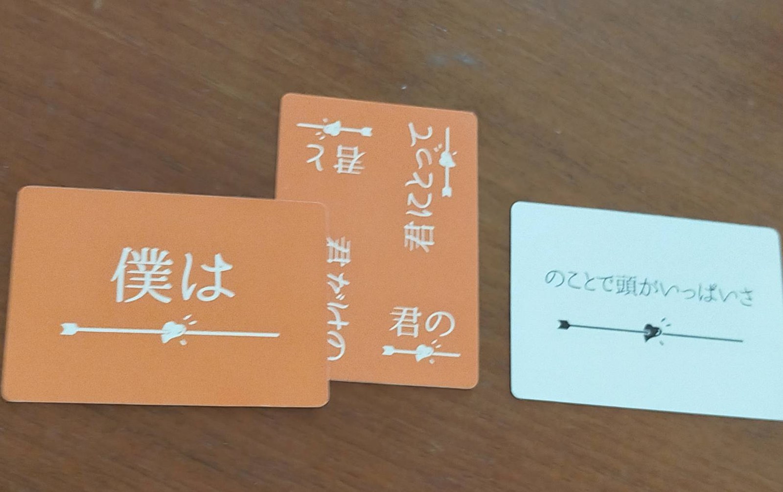プロポーズの言葉を作るカード。僕は、のことで頭がいっぱいさ